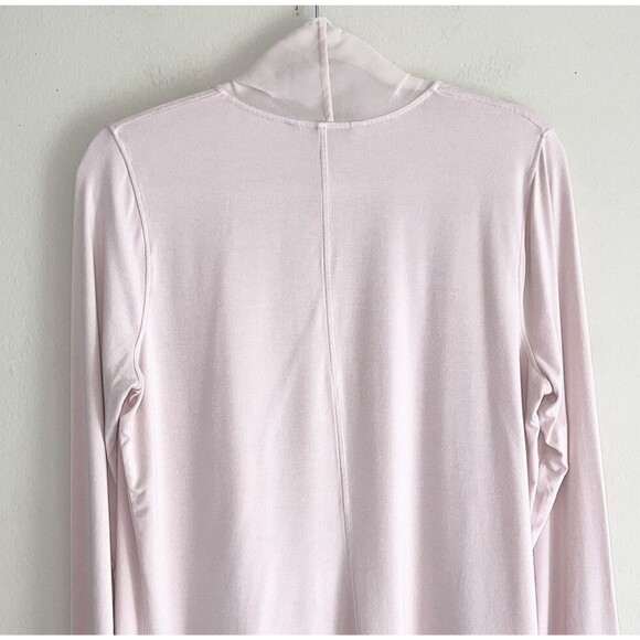 Ralph Lauren Lightweight Longline Cardigan M Sheer Panel Knit Rose Long Sleeves - Picture 6 of 9